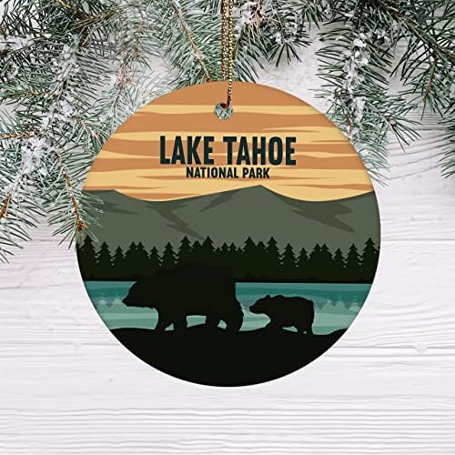 Колоритен Папагал dD1x Коледно Украшение на езерото Тахо, Коледа в Национален парк Коледен Орнамент за любителите парк на брега на езерото Тахо, Украса за Украшения,