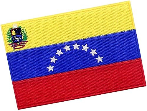 Нашивка с Флага на Венецуела, на Бродирани Аппликацией, Пришитая Желязо Към Националния Гербу Венецуела