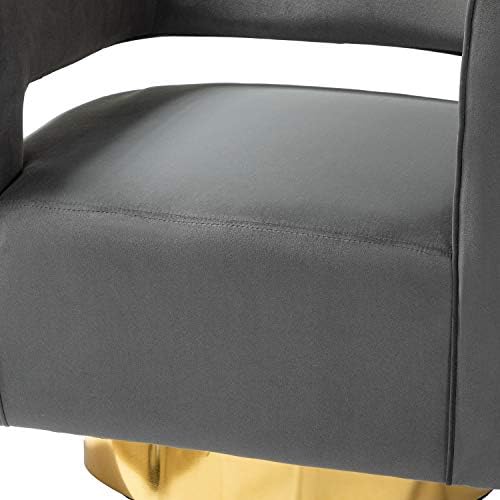 Въртящо се кресло-бъчва TINA'S HOME е с акцент, Съвременно Изогнутое Бархатное стол-Бъчва с акцент 3D с отворена задната седалка и извита Облегалка със Златист Метален ос