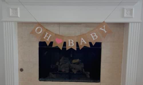 Банер от зебло Shimmer Anna Shine Oh Baby за декорация на детската душа и купоните с разкриването на пода (розово сърце)