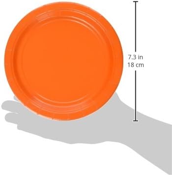 Amscan 640013.05 Хартиени десертни чинии, 6 3/4 инча, портокалова кора
