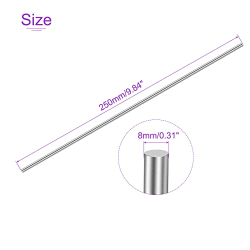 DMiotech 10 Опаковане. 250 mm x 8 mm 304 Прът от Неръждаема Стомана Струг Прът за направи си САМ Занаятите Модел Самолет Модел на Кораба Модел Автомобили