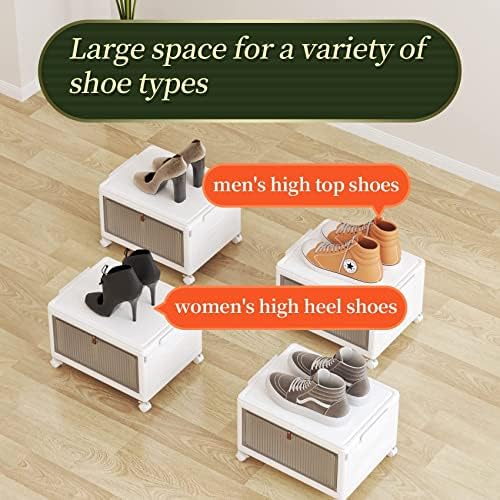 Сгъваеми Кутии за съхранение на обувки DEPILA, за Съхранение на Маратонки с Колела, Шкаф за съхранение на обувки, Органайзер