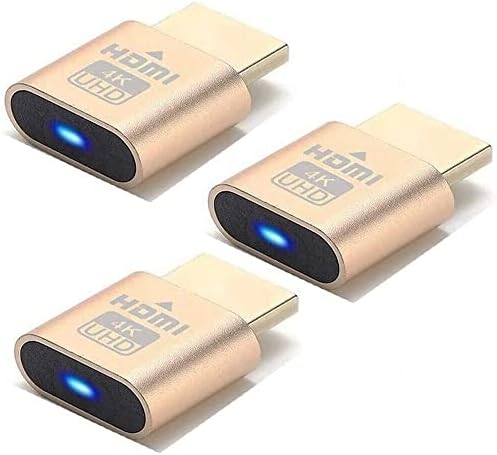 vienon HDMI Dummy Plug виртуален Емулатор на монитора с висока разделителна способност от 4K Емулатор дисплей от Ново поколение без глава Адаптер за дисплей, Съвместим с Windows,