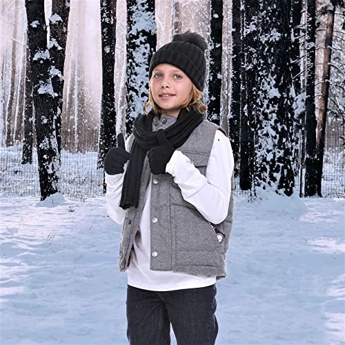 Комплект шапки, шалове и ръкавици за момчета Polarwear-Детски Зимни Аксесоари За студено време-Детски комплект шапки