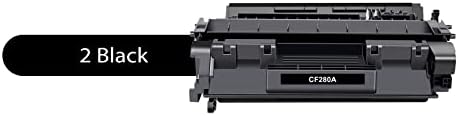 80A CF280A Черен тонер 2 опаковки: Заместител на HP 80A CF280A 80X CF280X за принтер Pro 400 M401dne M401dw M401n M401a MFP M425dw MFP M425dn M401 M425 (2 черни)