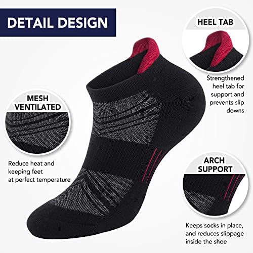 ACTINPUT Мъжки Чорапи с дълбоко деколте в глезена, Анти-Мехури, Спортни характеристики и Комфорт за джогинг, Без да показва, чорапи Памук-възглавници 10-13, размер L-3XL