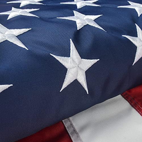 Американски флаг 2,5 х 4 метра, Знаме на САЩ от оксфорд нейлонового материал, ярък цвят, Вшитые ленти, месингови люверсы, бродирани звезди, идеален за вътрешно / външно