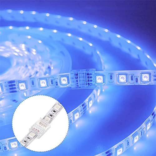 Hokimder 20 Опаковки 4-пинови конектори RGB Led Light Strip, 10 мм Водоустойчив конектори за трекового осветление LED