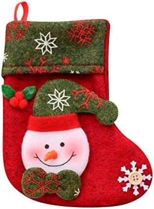 Стари Коледни Висулки Подарък Украса на Шоколади Коледна чанта Подарък за Малки Чорапи Чанта Коледни Чорапи Украса Занаяти (B, Един размер)