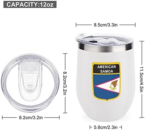 Чаша за бутилки с Флага американска Самоа с Капак, Изолиран Чаша От Неръждаема Стомана, Офис Чаши за Дома С Двойни Стени