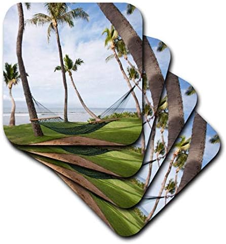 3dRose CST_89189_1 Хамак под Гавайскими палми, Мауи, Хавай US10 JGS0038 Меки подложки Джим Goldstein, комплект от 4