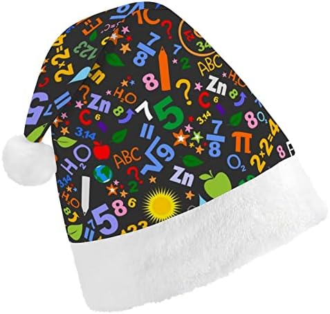 Математически Формули Науката Коледна Шапка на Дядо Шапка за Възрастни Унисекс Комфорт Класическа Коледна Шапка за Коледно парти Празник
