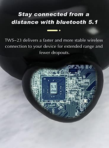 Безжични слушалки RISTARWH, Bluetooth Слушалки 5.1, Безжични Слушалки в ушите с Шумопотискане HD Стерео с микрофон, Слушалки-втулки