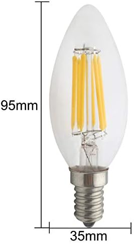 Jckinging (Опаковка от 10 крушки с нажежаема жичка ac 110-130 В 6 W E14 с регулируема яркост, Светодиодна лампа с нажежаема