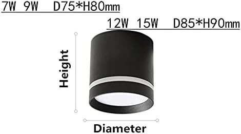 Tenacitee led лампа с регулируема яркост 2,95-3,35 инча 9 W/12 W/15 W Led прожектори AC85V-265V Can-Убиец на осветителни тела (Цвят: 7 цвята, размер: 6000 До 12 W)