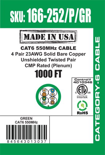 Вертикален CAT6 кабел, 550 Mhz, UTP, 23AWG, 8C, Плътна Мед, Инжектиране, 1000 метра, Дълъг кабел Ethernet - Произведено