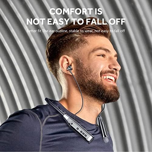CATHERMENGO 100 Часа - Безжични Bluetooth Слушалки с подкрепа TF карта, Слушалки на маточната шийка ремешке с вграден