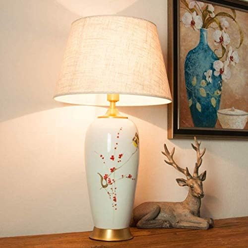 Керамична настолна лампа ZCHAN-Напълно медни керамична настолна лампа Модерна Нова китайска Ръчно Рисувани Цветя и Птици