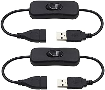 USB кабел Qaoquda с ключа, Удължител от мъжа към жената от 2 комплекта USB, Вграден Кулисный превключвател за включване/изключване на Видео, USB вентилатор Led лента-20 см /8 инч
