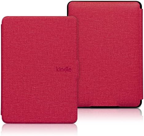 Калъф за Kindle Paperwhite - червен Текстилен Дизайн, устойчив на удари smart-калъф с функция за автоматично събуждане