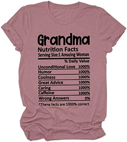 Факти за Храненето на Баба Риза Забавно Бабушкина Тениска Дамски Ежедневни Риза С Къс Ръкав И кръгло Деколте Свободна