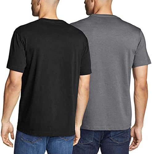 Мъжки тениски Еди Bauer с графичен дизайн и къс ръкав Crew на 2 опаковка
