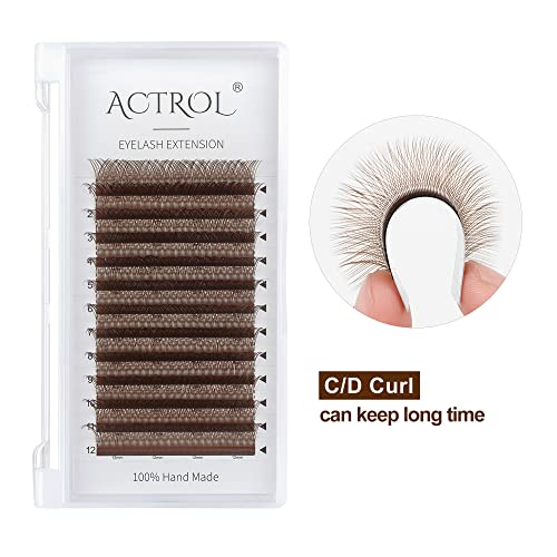 ACTROL ГГ Удължаване на Миглите Мигли Кафяв цвят D Curl 0,07 мм 13 мм увеличаването на Обема на Миглите Леки Веерами