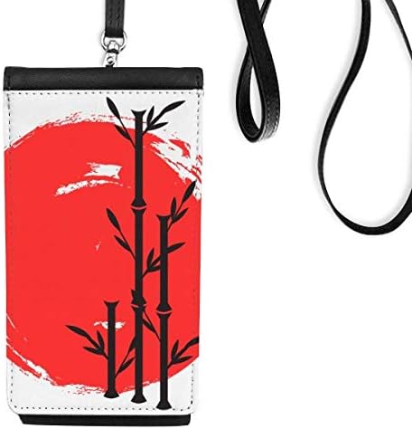 Червена Черна Японската Четка Телефон В Чантата Си Портфейл Окачен Мобилен Калъф Черен Джоба