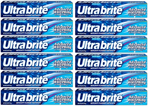 Избелваща паста за зъби Ultra brite Advanced Clean Mint 6 унции (опаковка от 2 броя)