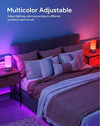 Светодиодна Настолна Лампа, 3-Степенна Сензорна Лампа с Регулируема Яркост, Настолна Лампа с промяна на цвета на 16 Милиона RGB за дома / Офиса (Сив)