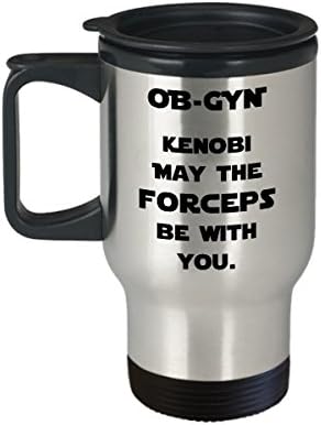 Чаша за пътуване Obgyn - OBGYN Кеноби, Да пребъдат с вас маша за къдрене. - Една забавна идея за подарък