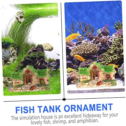 Yardwe Стекающийся Къща Риба Fish Bowl Artificiales para Рибни Подслон за Аквариум за Декорация на Аквариум за Декорация