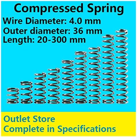Пружина компресия Возвратная пружина Диаметър система за компресиране 4,0 мм, външен диаметър 36 мм, дължина 20 mm-300