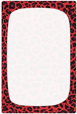 Бебешки Креватчета ALAZA с Червено Леопардовым Принтом под формата на Леопард, Кърпи за Момчета и Момичета, Стандартен Размер 52x28 инча