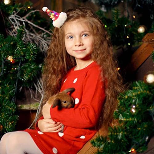 BARTOSI LED Коледна Шапка Коледно Дърво Фиби За Коса Вечерни Cosplay Фиби За Коса, Шапки и Аксесоари за Коса за Коледа