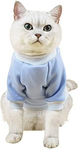 2 опаковане на Пуловери за котки - Памучни Ризи за безволосых котки, Дрехи за домашни любимци - Пуловери за любителите на спорта с коте, Тениски за домашни любимци с р