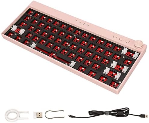 Механична клавиатура ASHATA WL61PLUS 60% RGB САМ, 61 преминете 5Pin 3Pin с възможност за гореща замяна, Bluetooth 5,0