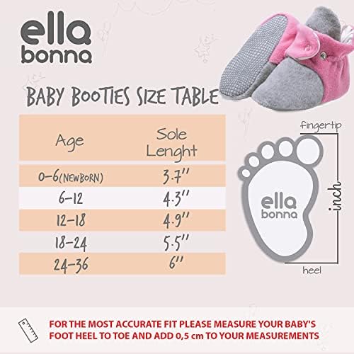 Мини-Обувки отвътре Ella Bonna с Неплъзгащи подметки |Гъвкави | За най-Малките момчета и момичета, Малки деца