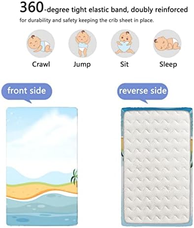 Мини-Чаршафи за легла с участието на плажа, мини Преносим Чаршафи за легла от ултра Мек материал - Отлични за стая на момче или момиче, или на детето, 24 x 38, Многоцветн?