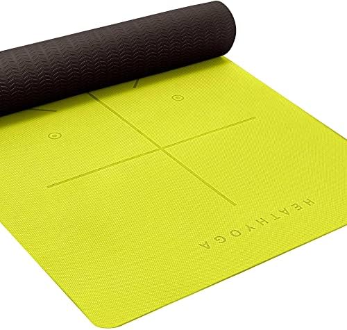 Екологично Чист Нескользящий килимче за йога Heathyoga, система за изравняване на тялото, Сертифициран SGS TPE материал