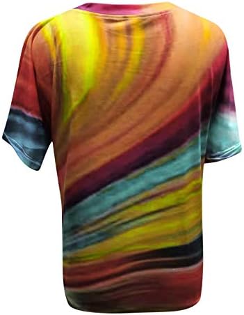 Дамски Летни Тениски, Многоцветни Блузи с къс Ръкав, през Цялата Силует, Ежедневни Графична Блуза, Плюс Размера на Свободна