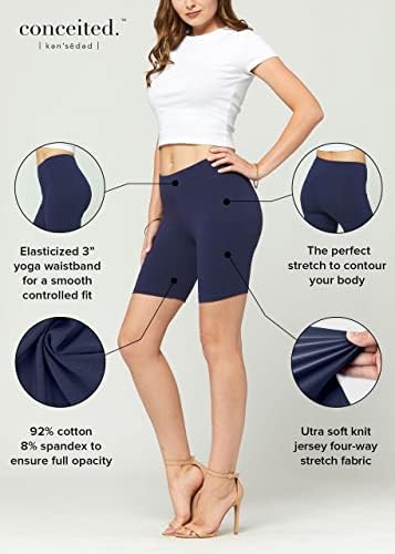 Памучни гамаши Премиум-клас от Еластичен Джърси за жени - Shorts-капри - Обикновен и Голям размер