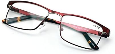 V. W. E. Мъжки Правоъгълни Очила За четене Премиум-Клас От Неръждаема Стомана - Голям Метален Карти