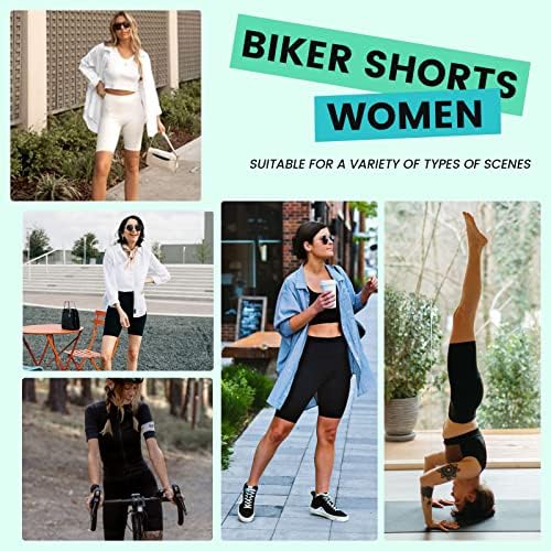 3 Опаковки Байкерских Къси панталони с джобове за жени – 8 Спортни Шорти от Ликра с висока Талия и контрол на корема