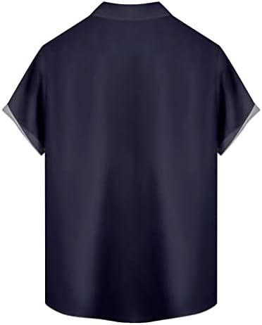 XXBR Мъжки Ежедневни Ризи с копчета Хавайска Риза с Цветни Блокчета В стил Мозайка Плажен Топ С Къс Ръкав Свободно Намаляване Риза за Боулинг