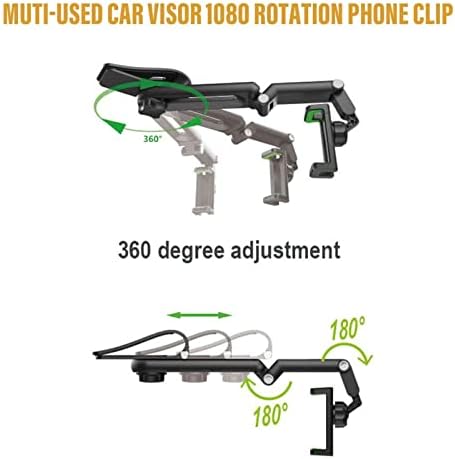 DENERASS Anthelper Muti-Стари Автомобили Козирка за телефон със завъртане 1080, Кола за телефон с Козирка, Планина за мобилен телефон, Универсален Регулируем Кола на автомобилн