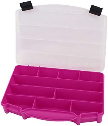 НОВ LON0167 Обичка Пластмаса 10 Отделения Електронни Компоненти Инструменти Калъф За съхранение Box Organizer (Фуксия