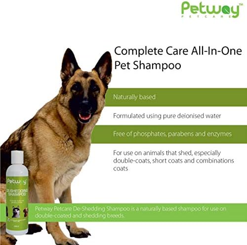 Почистващ шампоан Petway Petcare за кучетата с двойна козина и сънна породи, стимулира фоликулите до освобождаване на