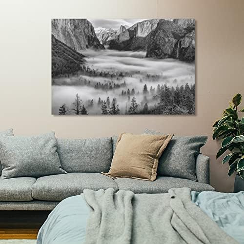 Известни черно-бели Картини с Пейзажи Анселя Адамс, Стенни Артистични Щампи върху Платно, Декори за стени, Обзавеждане
